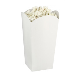 Krabička na Popcorn Málo Bílá 45 gr 6,5x8,5x15cm (25 Kousky)