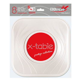 Plastové Talíř PP " X-Table " Čtvercový Perla 230mm (8 Kousky)