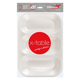 Podnos Plastový PP " X-Table " 3 Vrstvami Perla 330x230mm (2 Kousky)