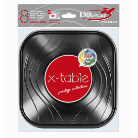 Plastové Misky PP Čtvercový " X-Table " Černá 18x18cm (8 Kousky)