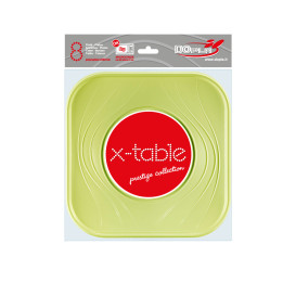 Plastové Talíř PP " X-Table " Čtvercový Limetka 230mm (8 Kousky)