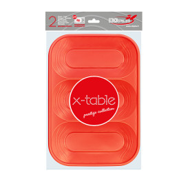 Podnos Plastový PP " X-Table " 3 Vrstvami Oranžový 330x230mm (2 Kousky)