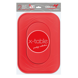 Podnos Plastový PP " X-Table " Červené 330x230mm (2 Kousky)