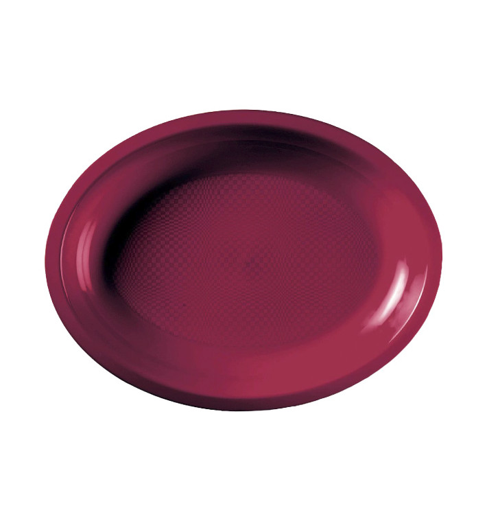 Podnos Oválný Bordeaux Round PP 255x190mm (50 Kousky)