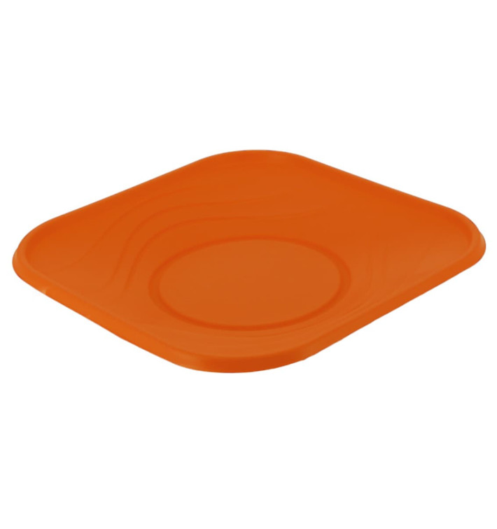 Plastové Talíř PP " X-Table " Čtvercový Oranžový 180mm (120 Kousky)