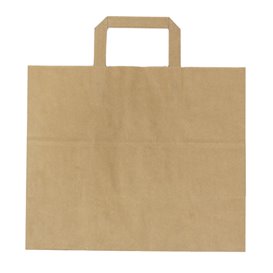 Papírové Tašky Kraft s Plochým Ouškem 70g 32+20x23cm (50 Kousky)