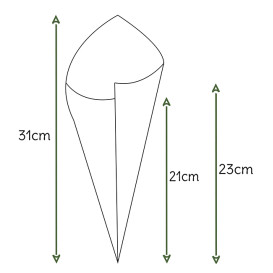 Papírové Kornouty Přírodní Hnědá 295mm 250g (2000 Kousky)