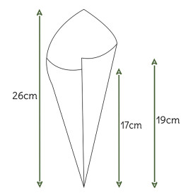 Papírové Kornouty Přírodní Hnědá 240mm 100g (200 Kousky)