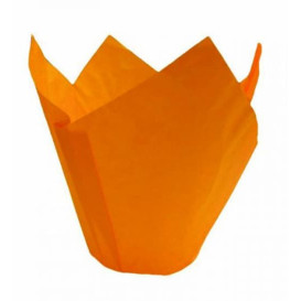 Cukrářské Papírové Košíčky " Muffin " Tulipán Ø50x42/72 mm Oranžový (135 Kousky)