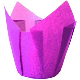 Cukrářské Papírové Košíčky " Muffin " Tulipán Ø50x42/72 mm Fialový (2160 Kousky)