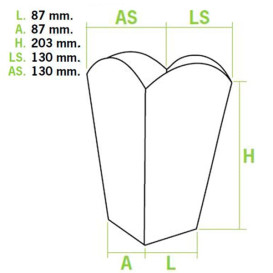 Krabička na Popcorn Velkým Kraft 150g 8,7x13x20,3cm (25 Kousky)