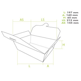 Krabička Americký Velkým Kraft 19,7x14x6,5cm 1800ml (25 Kousky)