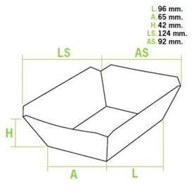 Dřevěné Lodičky 250ml Kraft-Kraft 9,6x6,5x4,2 cm (1000 Kousky)