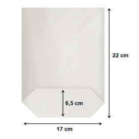 Paper Bag with Hexagonal Base White 17x22cm (1000 Units)