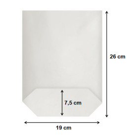 Paper Bag with Hexagonal Base White 19x26cm (125 Units)