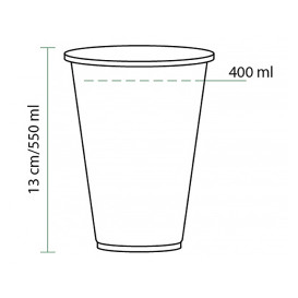 Kelímek PLA Bio Průhledný 550ml Ø95mm (70 Kousky)