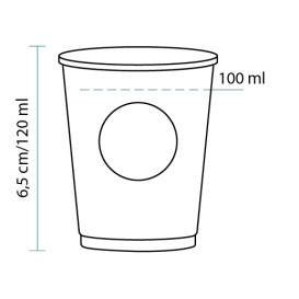 Kartonové Kelímek Eco BioWare PLA 4Oz/120ml Ø6,2 cm (80 Kousky)