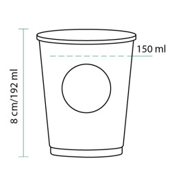 Kartonové Kelímek Prodejní BioWare PLA 6Oz/192ml Ø7,0cm (100 Kousky)