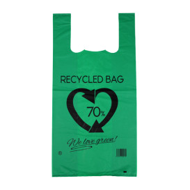 Plastové Tašky Košilky 70% Recyklované Zelený 42x53cm 50µm (50 Kousky)