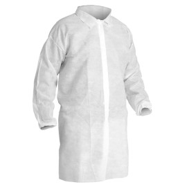 Šaty pro Pacienty z Netkané Textilie PP na Suchý Zip a bez Kapsy Bílý XL 25gr (1 Ks)
