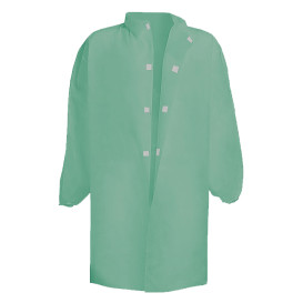 Průmyslové Šaty z Netkané Textilie PP na Suchý Zip bez Kapsy Zelený XL 35gr (50 Ks)