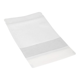 Tašky Doypack Bílá Cierre Facils Okénkem 12+6x20cm (50 Ks)