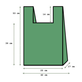 Plastové Tašky Košilky 70% Recyklované “Colors” Zelený 42x53cm (40 Ks)