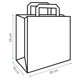 Kraftové Papírové Tašky s Plochým Uchem 80 g/m² 26+14x29cm (50 Ks)