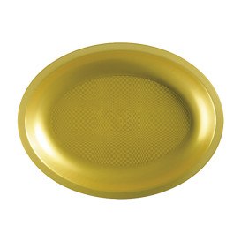 Podnos Oválný Zlato Round PP 255x190mm (25 Ks)