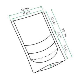 Tašky Doypack Kraft Cierre Facils Okénkem 12+6x20cm (50 Ks)