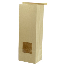 Paper Bag without Handle Kraft and Window 15+7x23cm (1000 Uds)