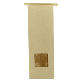 Paper Bag without Handle Kraft and Window 15+7x23cm (1000 Uds)