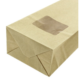 Paper Bag without Handle Kraft and Window 15+7x23cm (1000 Uds)