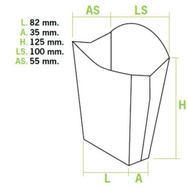 Krabička Kraft na Hranolky Střední 8,2x3,5x12,5cm (500 Ks)