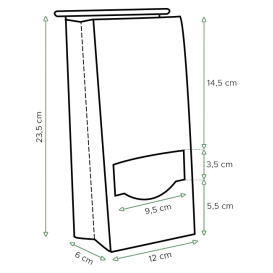 Tašky Kužel Kraft na Zip s Okénkem 12+6x23,5cm (50 Ks)