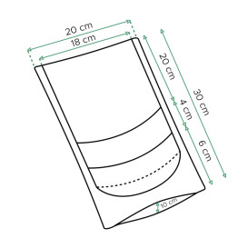 Tašky Doypack Kraft Cierre Facils Okénkem 20+10x30cm (500 Ks)