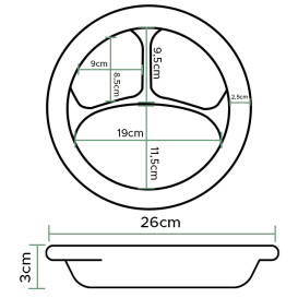 Talíř FOAM " Tichá Klasika " 3 Vrstvy Laminátové Černá Ø260mm (500 Ks)