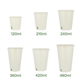 Papírový Kelímek Bez Plastů 7 Oz/210ml Bílý Ø7cm (50 Ks)