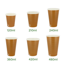 Papírový Kelímek Bez Plastů 12 Oz/360ml "Karamel" Ø8cm (50 Ks)