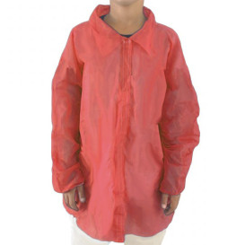 Šaty pro Děti Červená z Netkané Textilie PP na Suchý Zip bez Kapsy (50 Ks)