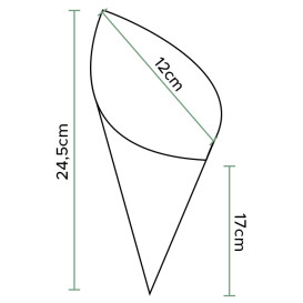 Papírové Kornouty Nepromastitelný Noviny 240mm 100g (250 Ks)