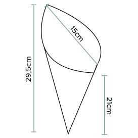 Papírové Kornouty Nepromastitelný Noviny 295mm 250g (2000 Ks)