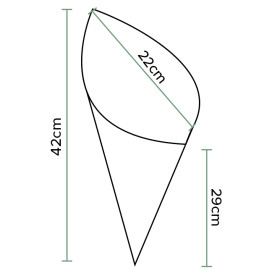 Papírové Kornouty Nepromastitelný Noviny 420mm 600g (1000 Ks)