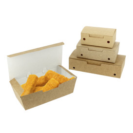 Krabička na Potraviny pro Fast Food Střední Kraft 145x90x45mm (450 Ks)