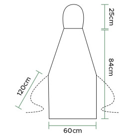 Zástěry z Netkané Textilie PP Polyetylénové 60x84cm Bílý (200 Ks)