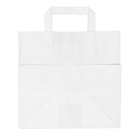 Papírové Tašky Bílá s Plochým Ouškem 70g/m² 26+18x26cm (50 Ks)