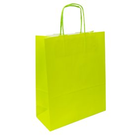 Papírové Tašky Zelený s Ouškems 100g/m² 22+9x23cm (250 Ks)