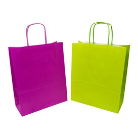 Papírové Tašky Fuchsie s Ouškems 100g/m² 22+9x23cm (200 Ks)