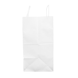 Papírové Tašky Kraft Bílá s Ouškems 100g/m² 35+18x34cm (25 Ks)