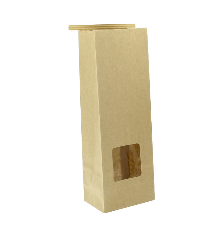 Paper Bag without Handle Kraft and Window 15+7x23cm (1000 Uds)